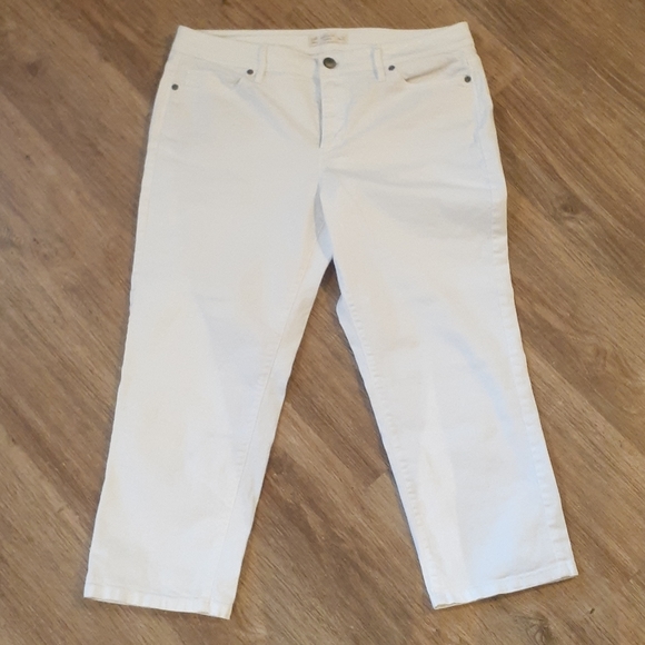 J. Jill Denim - J. Jill Authentic Fit Cropped White Jeans